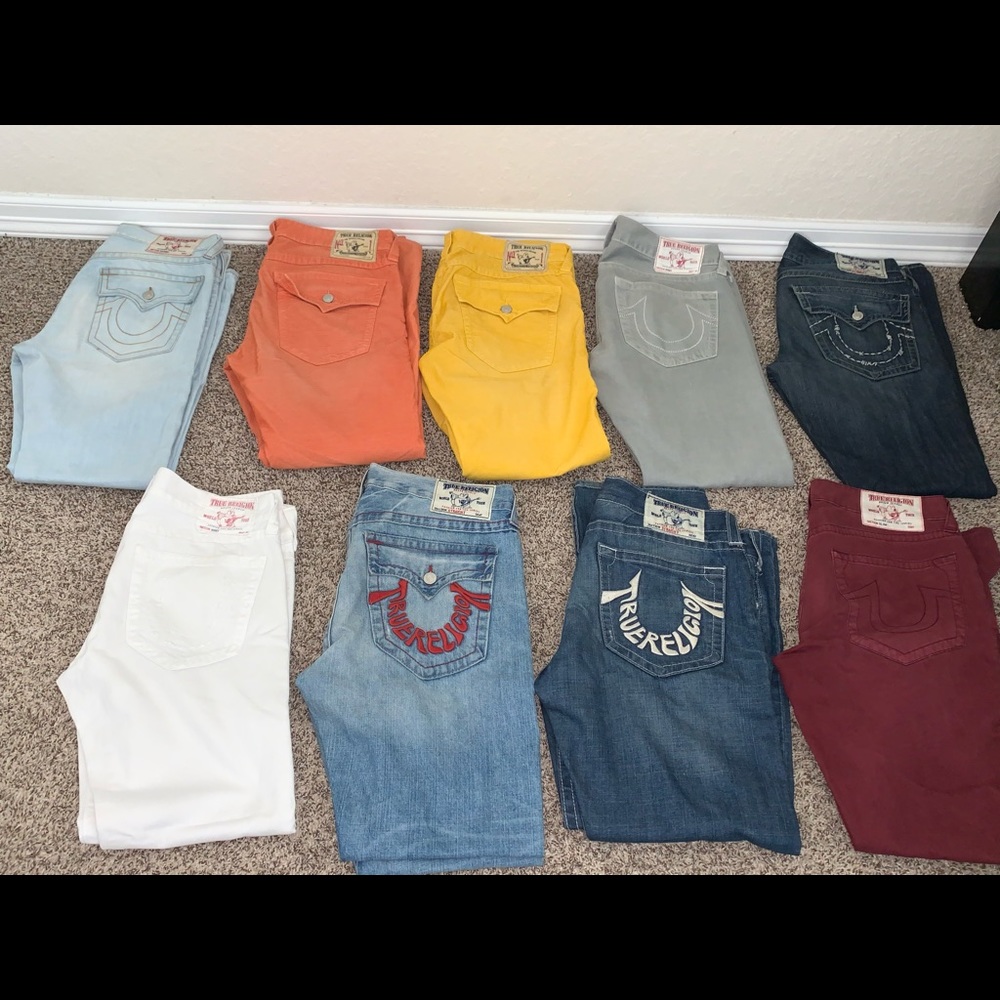Lot of True Religion jeans 9 total pairs.